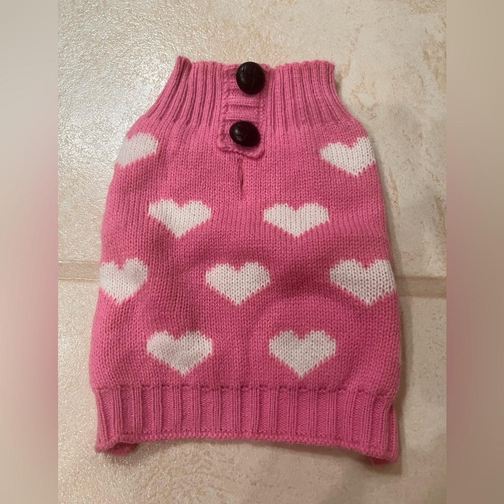 XS Pet Heart Sweater for Girl Pup or Cat